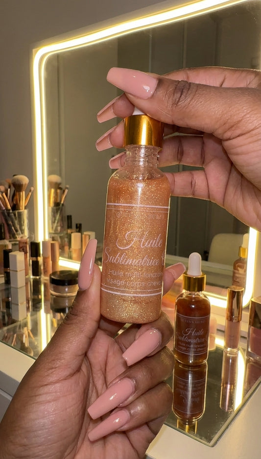 Huile Sublimatrice pailleté visage, corps et cheveux